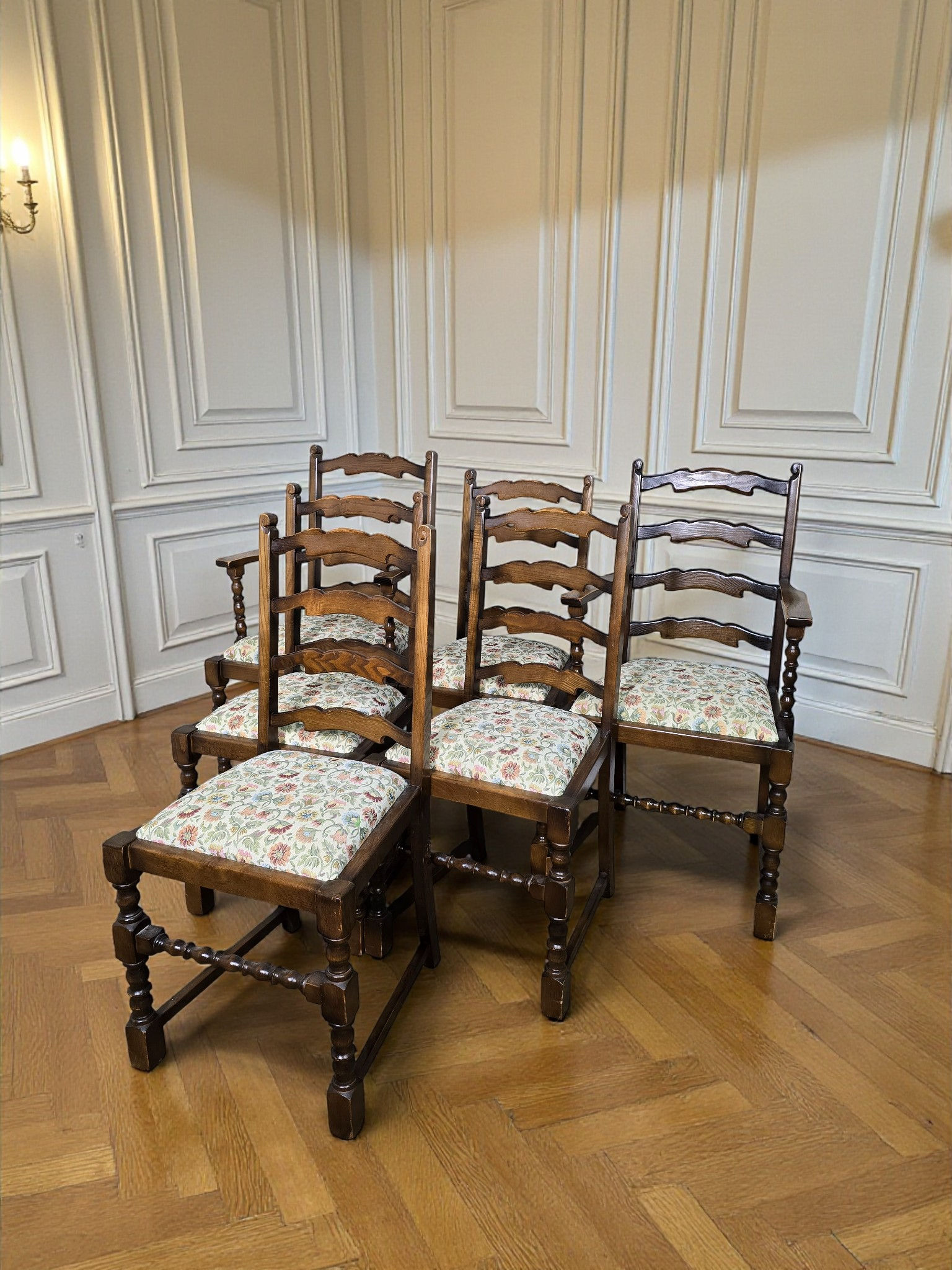 An Antique Style Mid 20th Century Set of Six Dining Chairs ~Delivery Available~