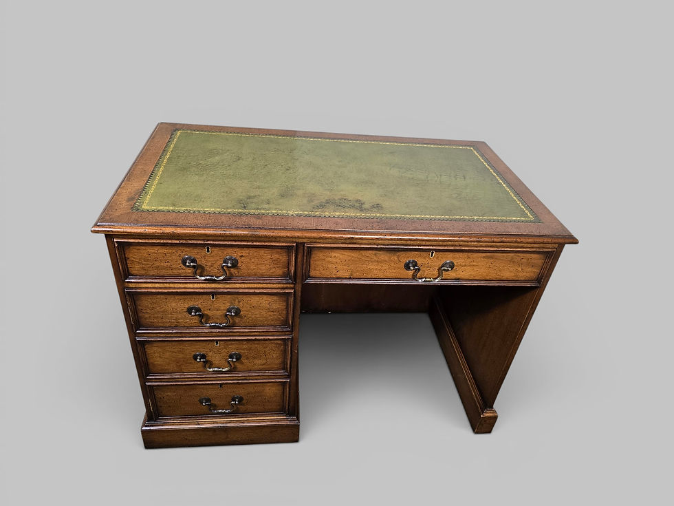 Thumbnail: An Antique Style Mahogany Leather Topped Office Desk ~Delivery Available~