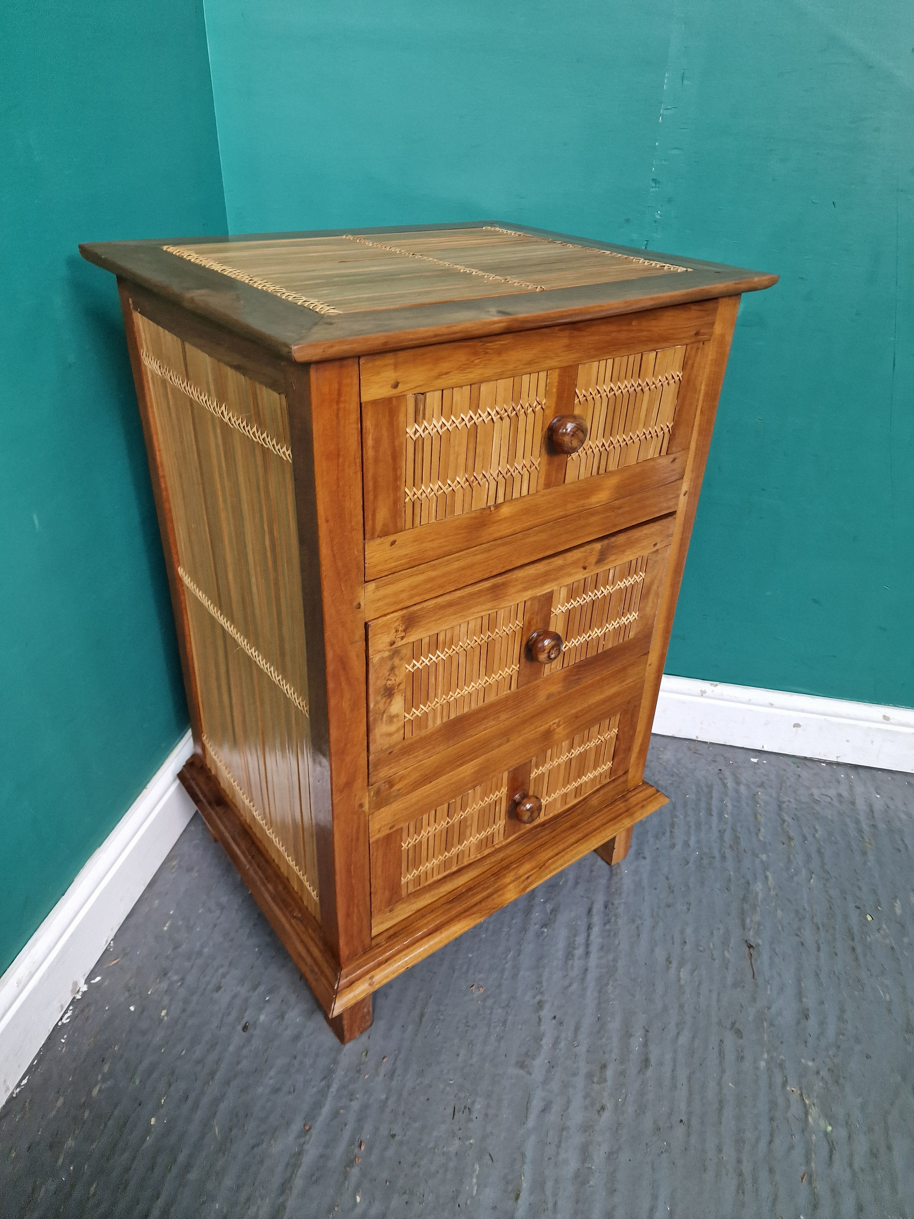 A Solid Eastern Hardwood Small Chest of Drawers Beside Table - 3 x Available