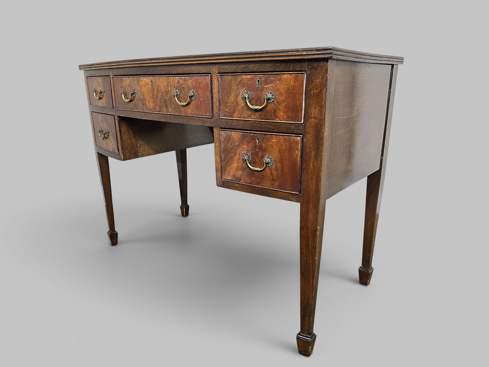Thumbnail: An Antique Victorian Bow Fronted Flame Mahogany Desk ~Delivery Available~