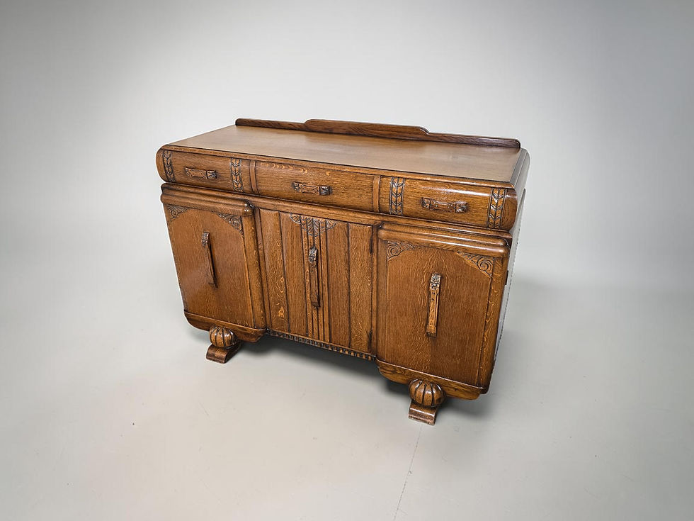 Thumbnail: An Antique 1930s Art Deco Golden Oak Sideboard Cabinet ~Delivery Available~