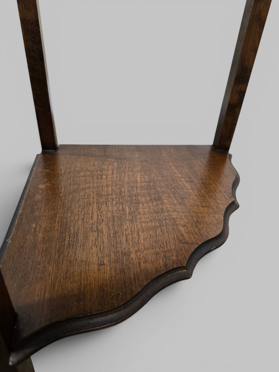 Thumbnail: An Antique Style Mid 20th Century Burr Walnut Corner Lamp Stand ~Delivery Availa