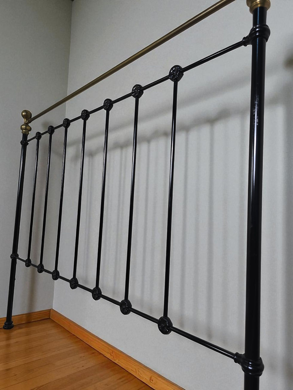 Thumbnail: An Antique Style Metal and Brass Headboard ~Delivery Available~