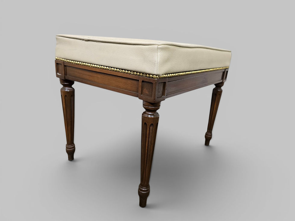 Thumbnail: An Vintage Leather Topped Dressing Table Stool ~Delivery Available~