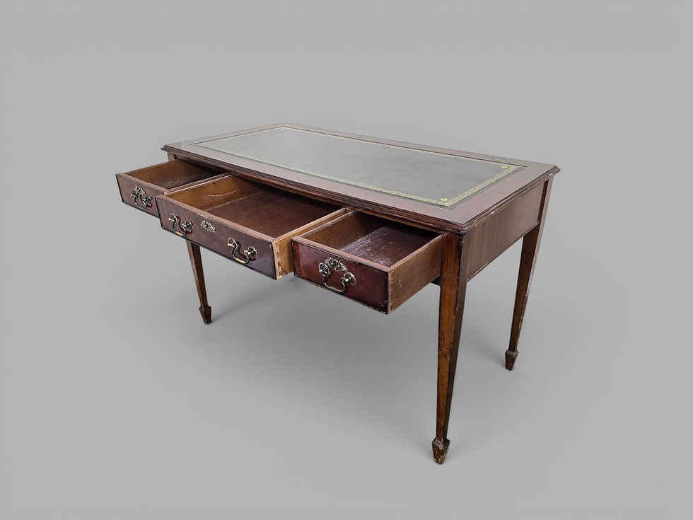 Thumbnail: An Antique Style Leather Topped Writing Desk Console Table ~Delivery Available~