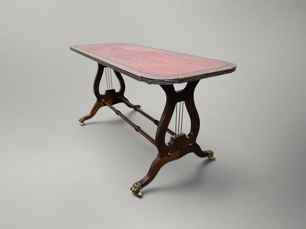 Thumbnail: A Regency Style Red Leather Topped Coffee Table ~Delivery Available~