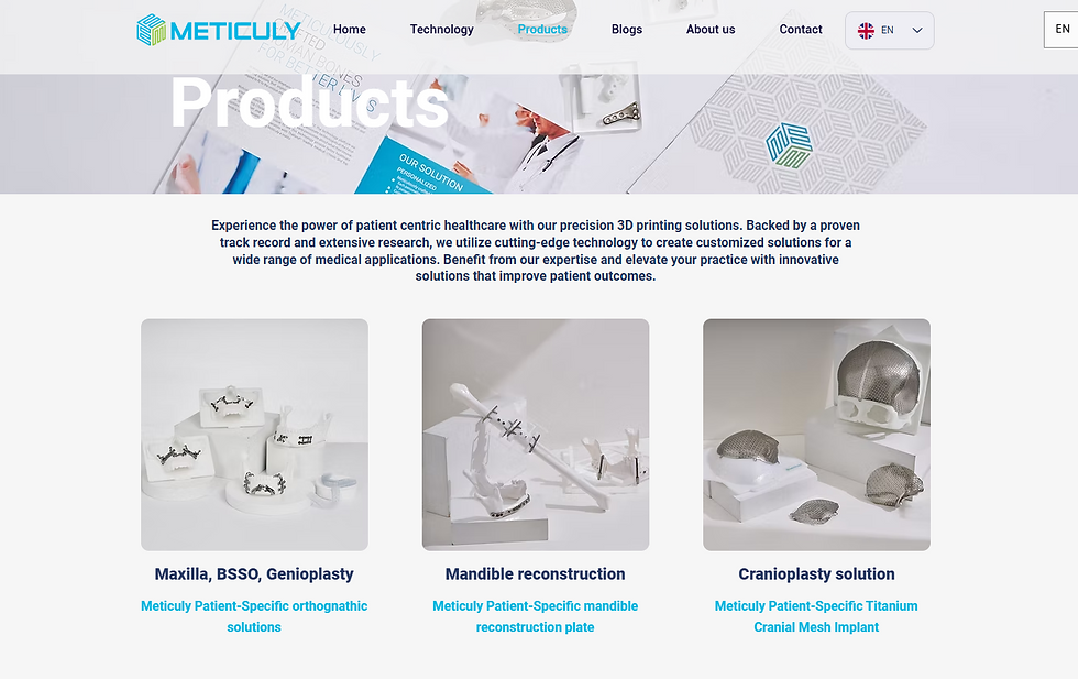 Meticuly’s 3D-Printed Patient Specific Implants – Source: Meticuly