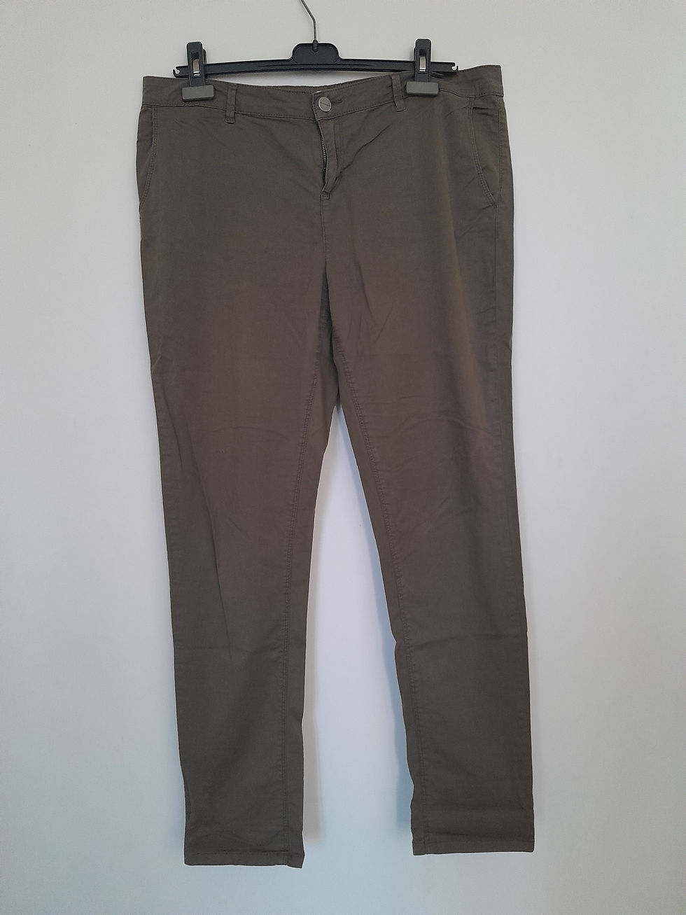 Pantalon vert kaki, slim, pour femme, en excellent état, Seconde Main