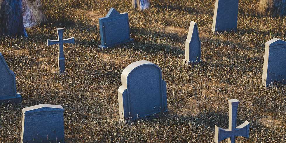 tombstones in a field
