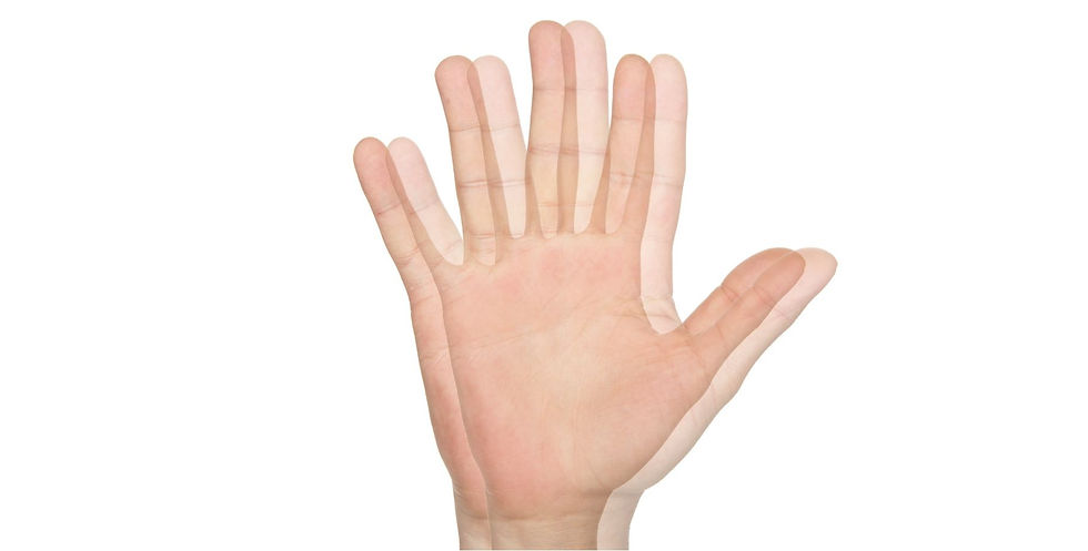 how a person with double vision sees a hand