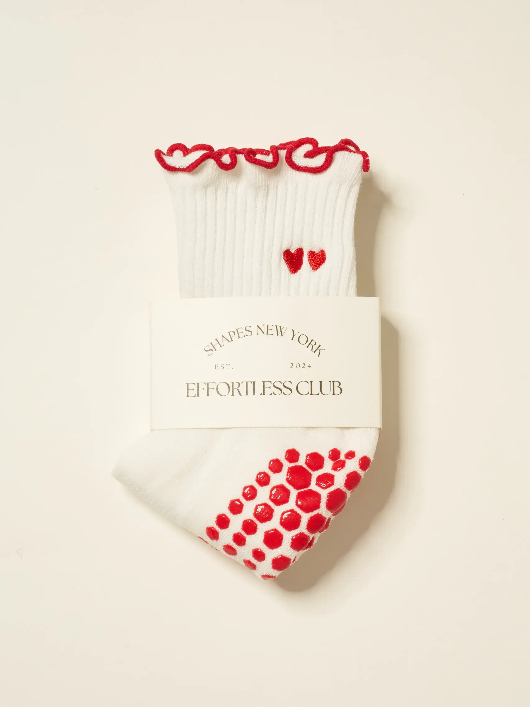 Heart Duo Ruffle Grip Sock