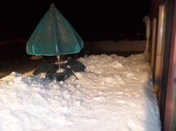 Patio snow accumulation