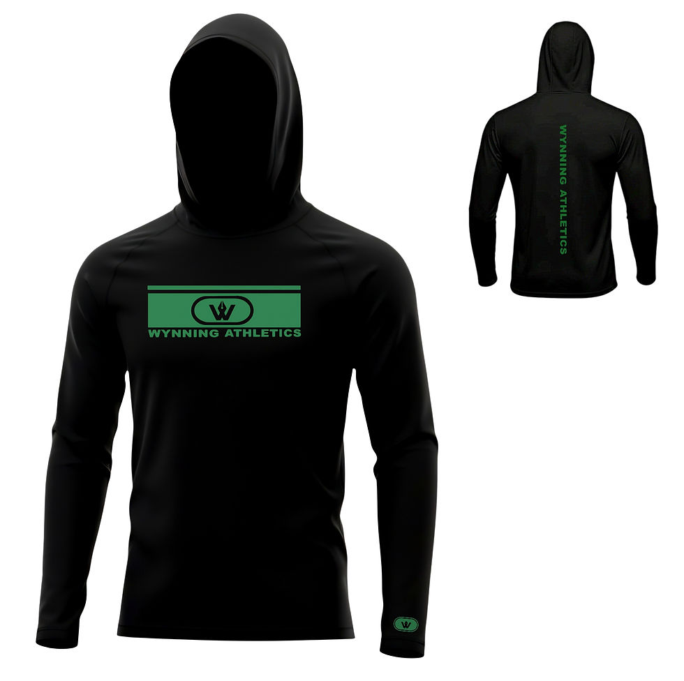 Thumbnail: WYNNING ATHLETICS SIGNATURE BAR LS DRI-FIT HOODIE (BLACK)