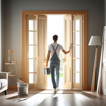 painter painting a front door
