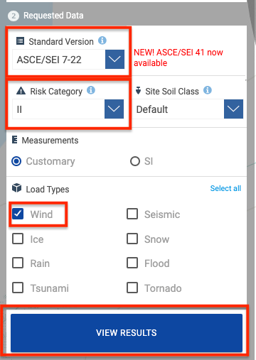 Requested Data Inputs