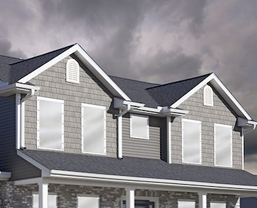 hurricane fabric fastened to windows