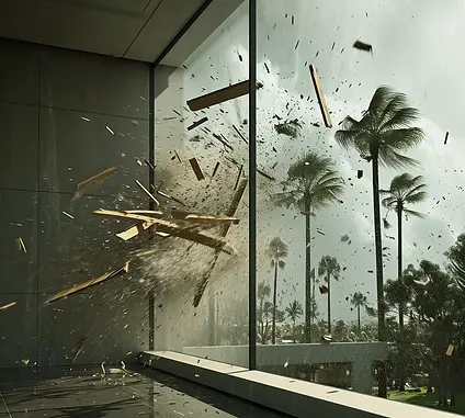 Debri stricking a window