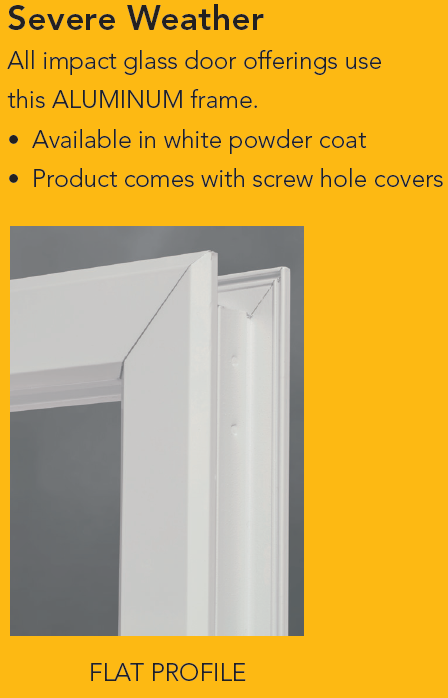 smooth, aluminum glass insert frame