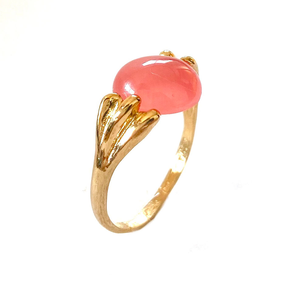 サムネイル： Rhodochrosite cabochon Ring [K18]【受注生産】
