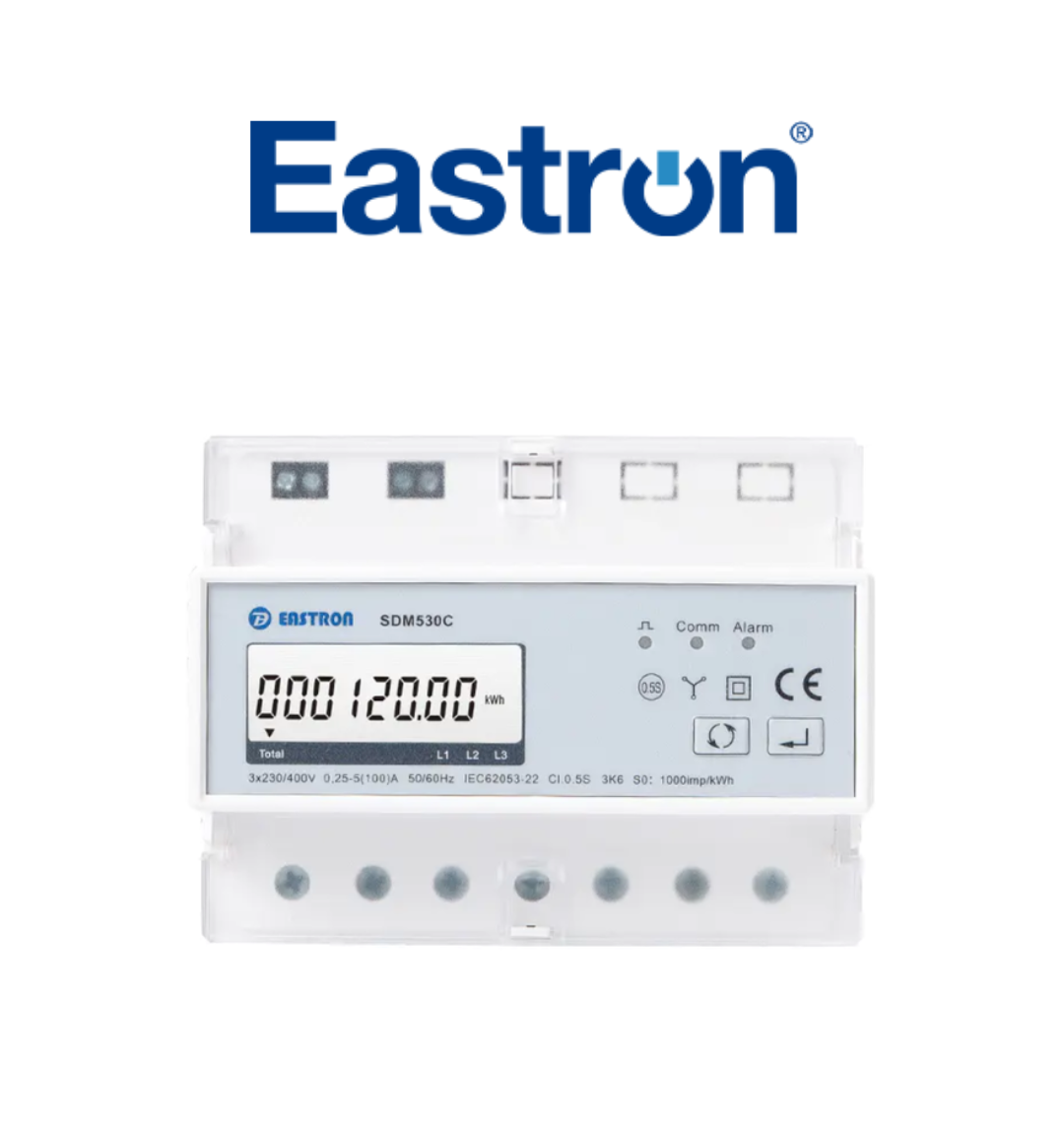 Eastron - عداد ثلاثي الطور SDM530C مثبت على سكة DIN - 100 أمبير