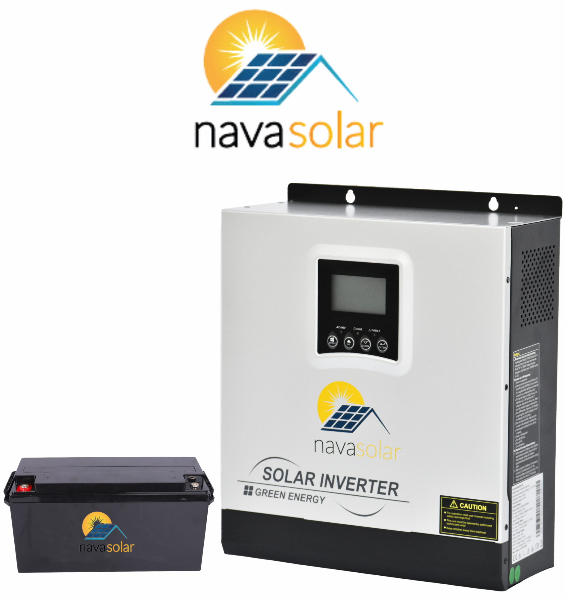 Nava Solar - Inverter 3kW & Lithium Battery 2.56kWh & WIFI Dongle