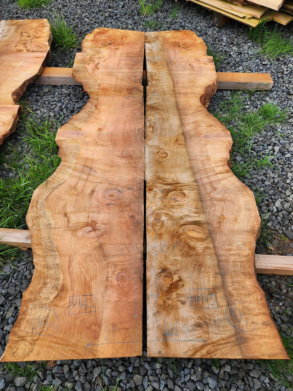 Redwood bookmatched slabs. Amazing features!