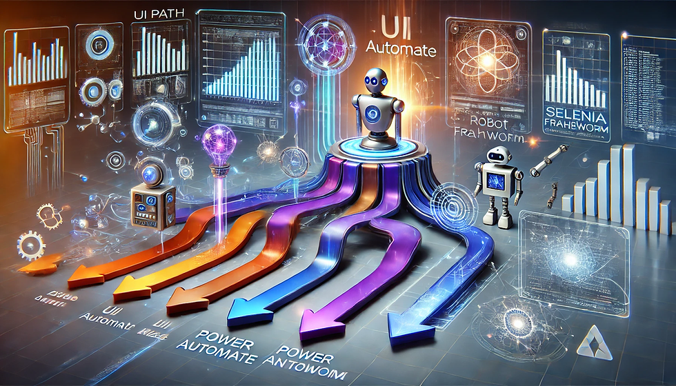 Fluxograma das principais ferramentas de inteligência artificial para automação apresentando integração entre diferentes sistemas e processos