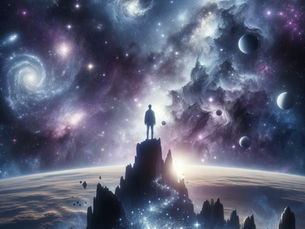 Forest beneath a starry night sky – Does the Universe Exist Without Us blog image for HHOM LLC.