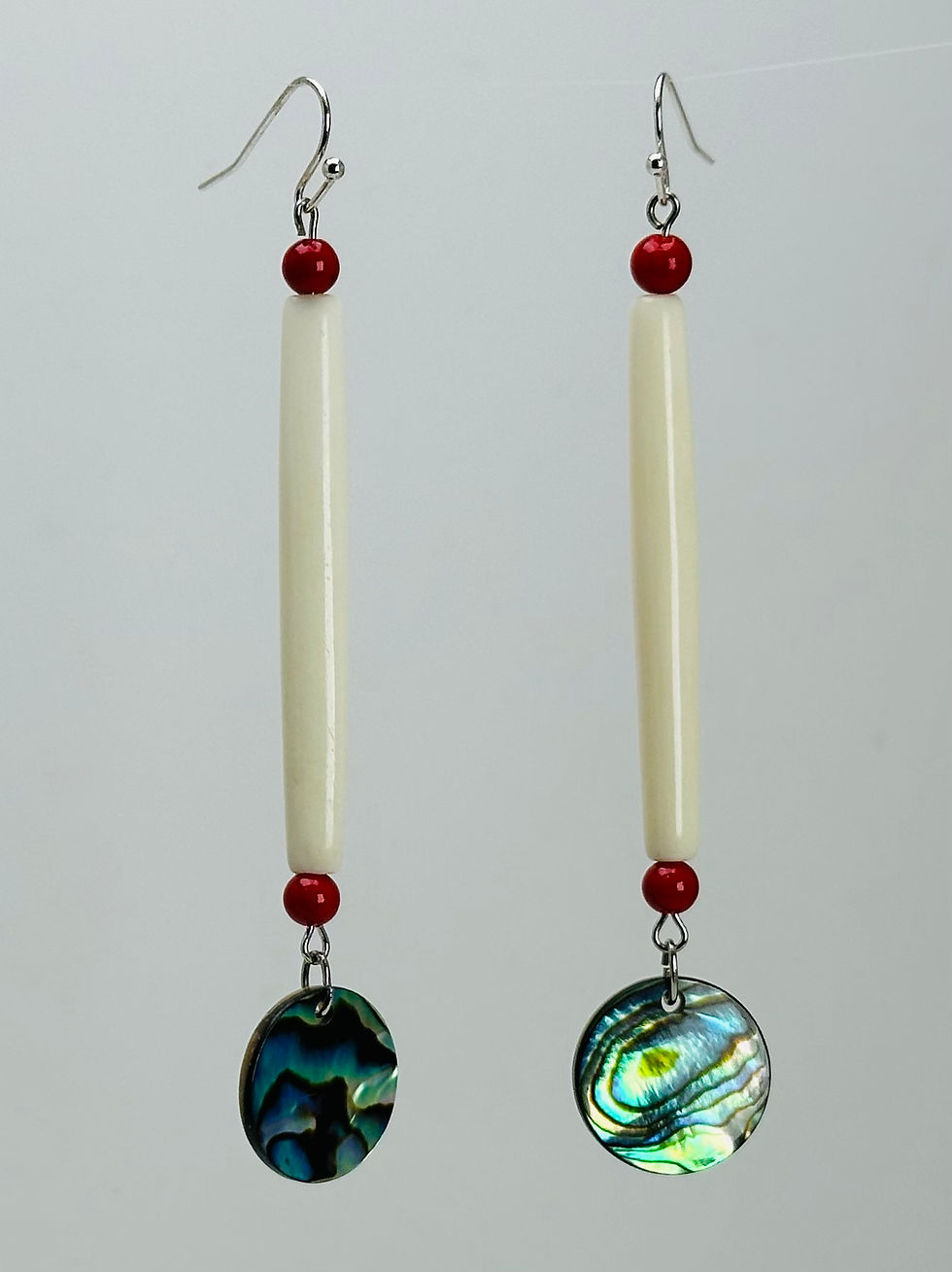 Bone and Abalone Earrings