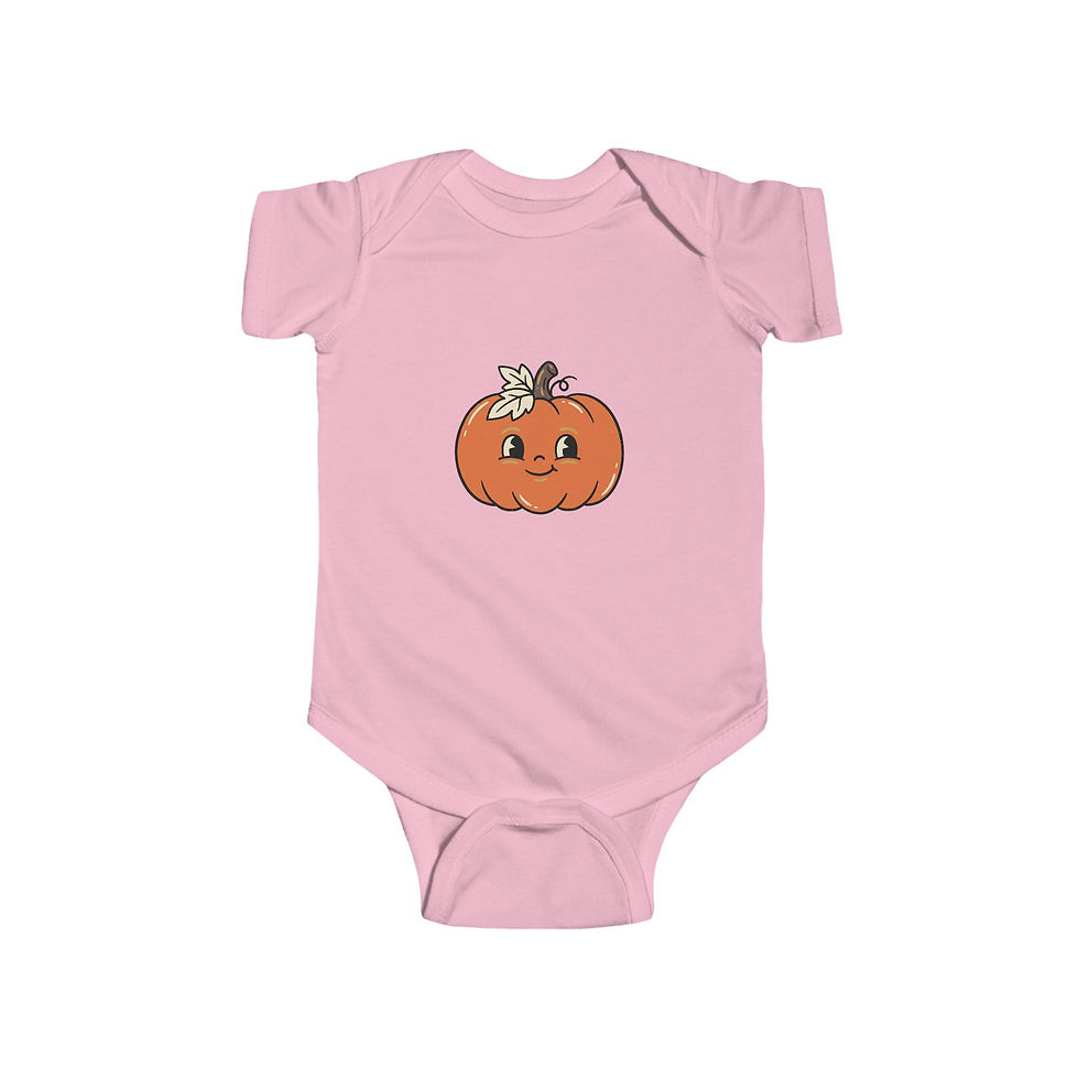 Thumbnail: Cute Pumpkin Face Infant Bodysuit | Halloween Pumpkin Baby Onesie