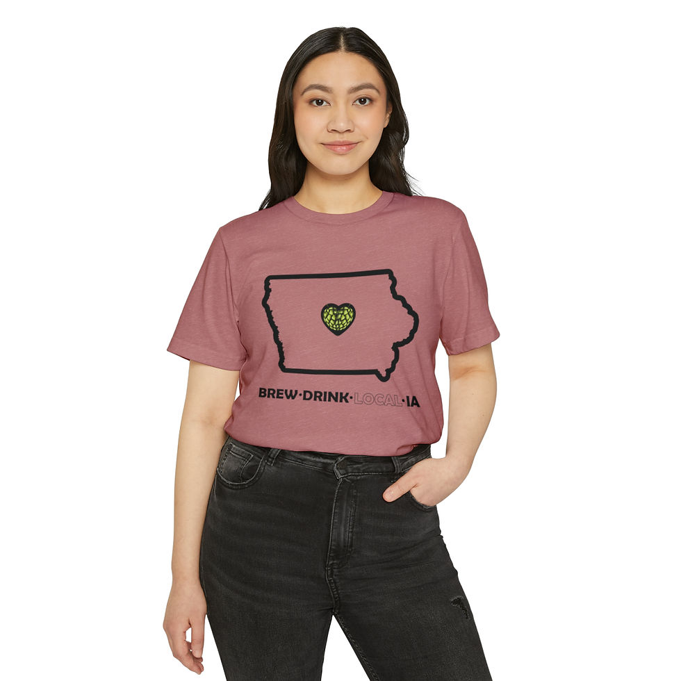 Thumbnail: Brew • Drink • Local • IA | Unisex Short Sleeve Tee | Organic and Recycled