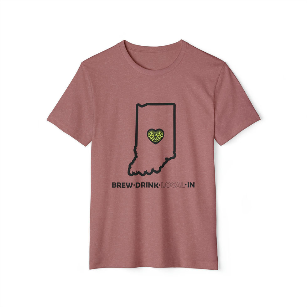 Brew • Drink • Local • IN | Unisex Short Sleeve Tee | Organic and Recycled