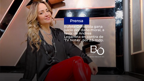“Bufete Odriozola obtiene sentencia favorable por resarcimiento de daños a  Andrea Legarreta."