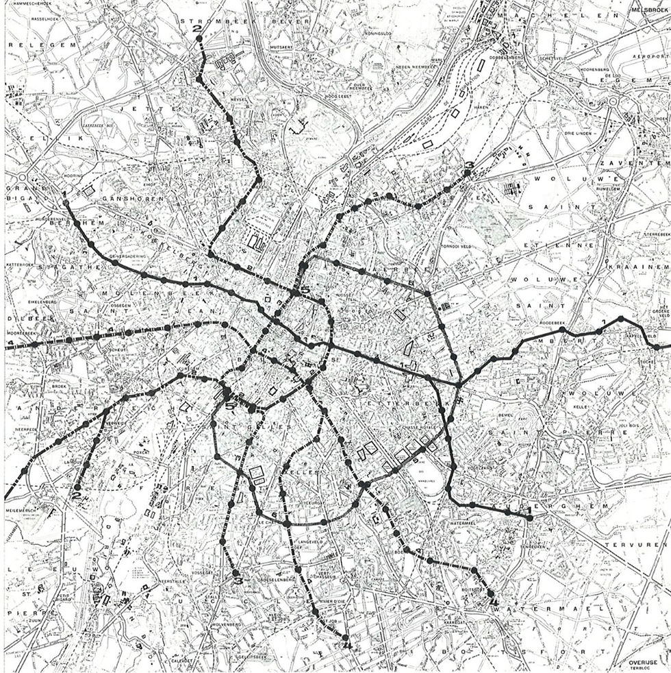 Plan du métro de Bruxelles approuvé en 1965