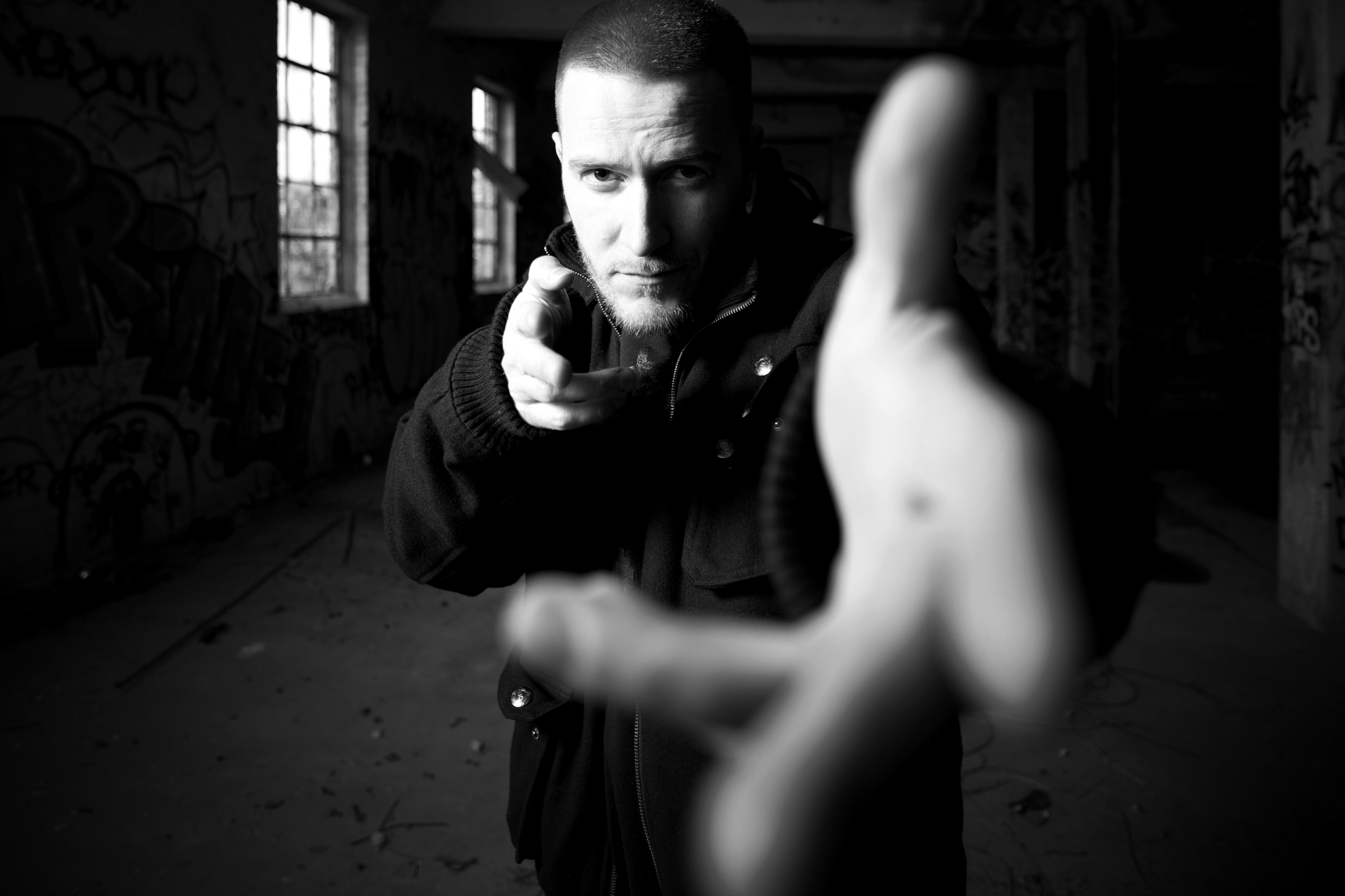 Rel McCoy pointing — portrait