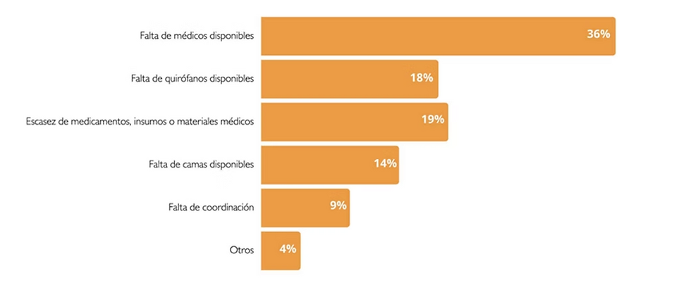 Razones por falta de atención médica. Fuente ASJ (2025).