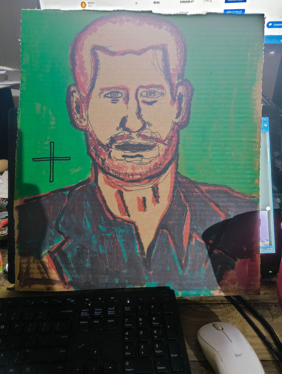Rough pic of Prince Harry on a cardboard box
