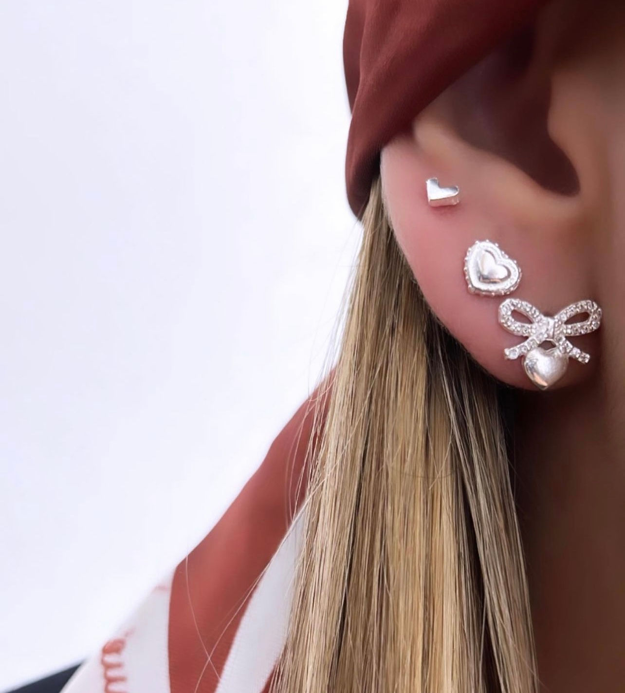 Brinco coração polido 