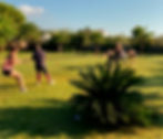 Cross fit training at the grass
