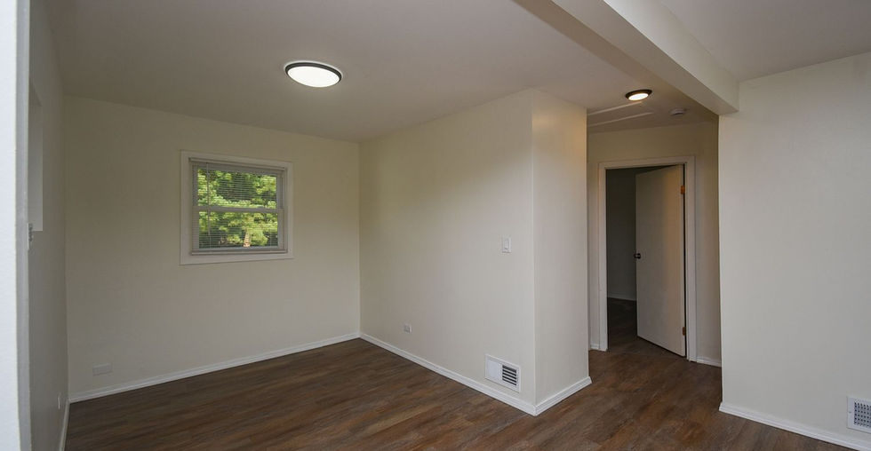 Dedicated dining area with wood-look flooring
