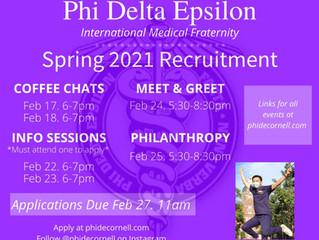 Spring 2021 Recruitment Schedule!
