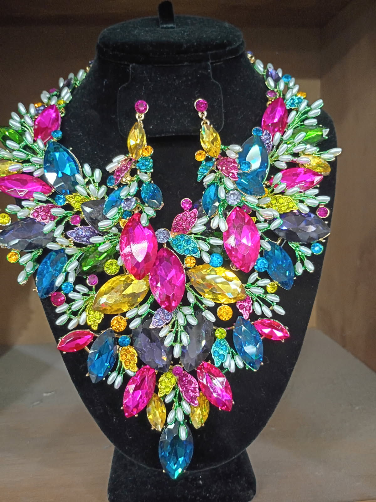 Colors for days earring and necklace set