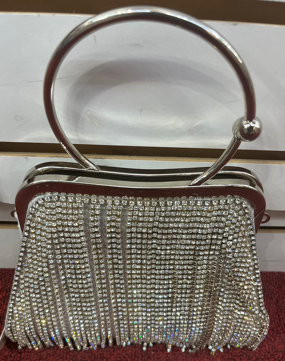 Thumbnail: Silver purse clutch with Rhinestone 