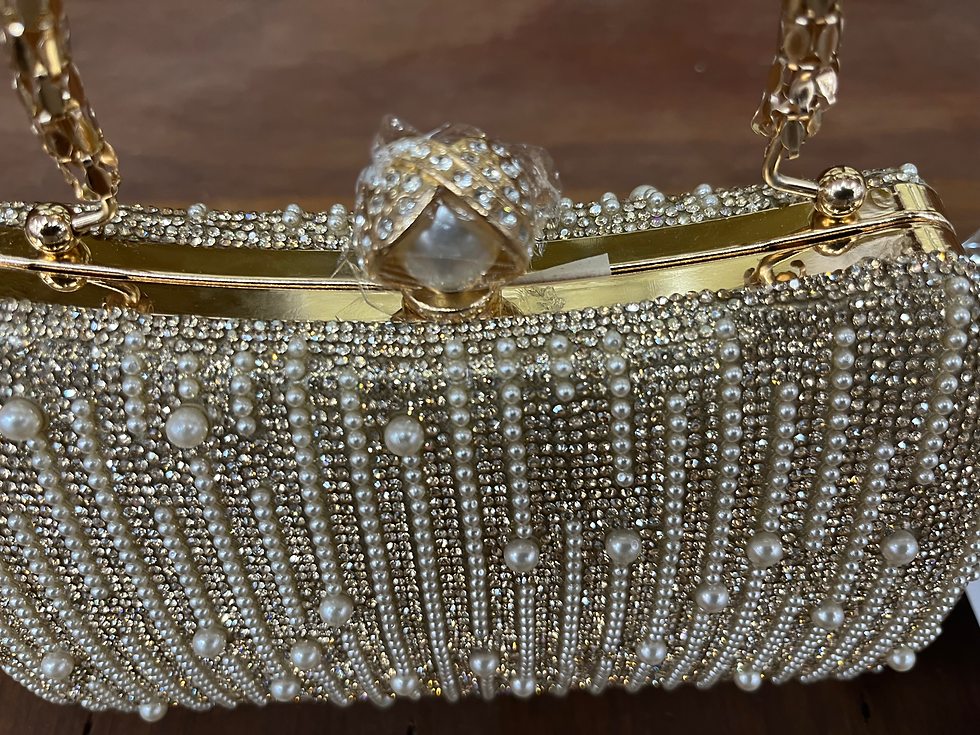 Thumbnail: Keep it cute  Gold beaded purse with gold handle