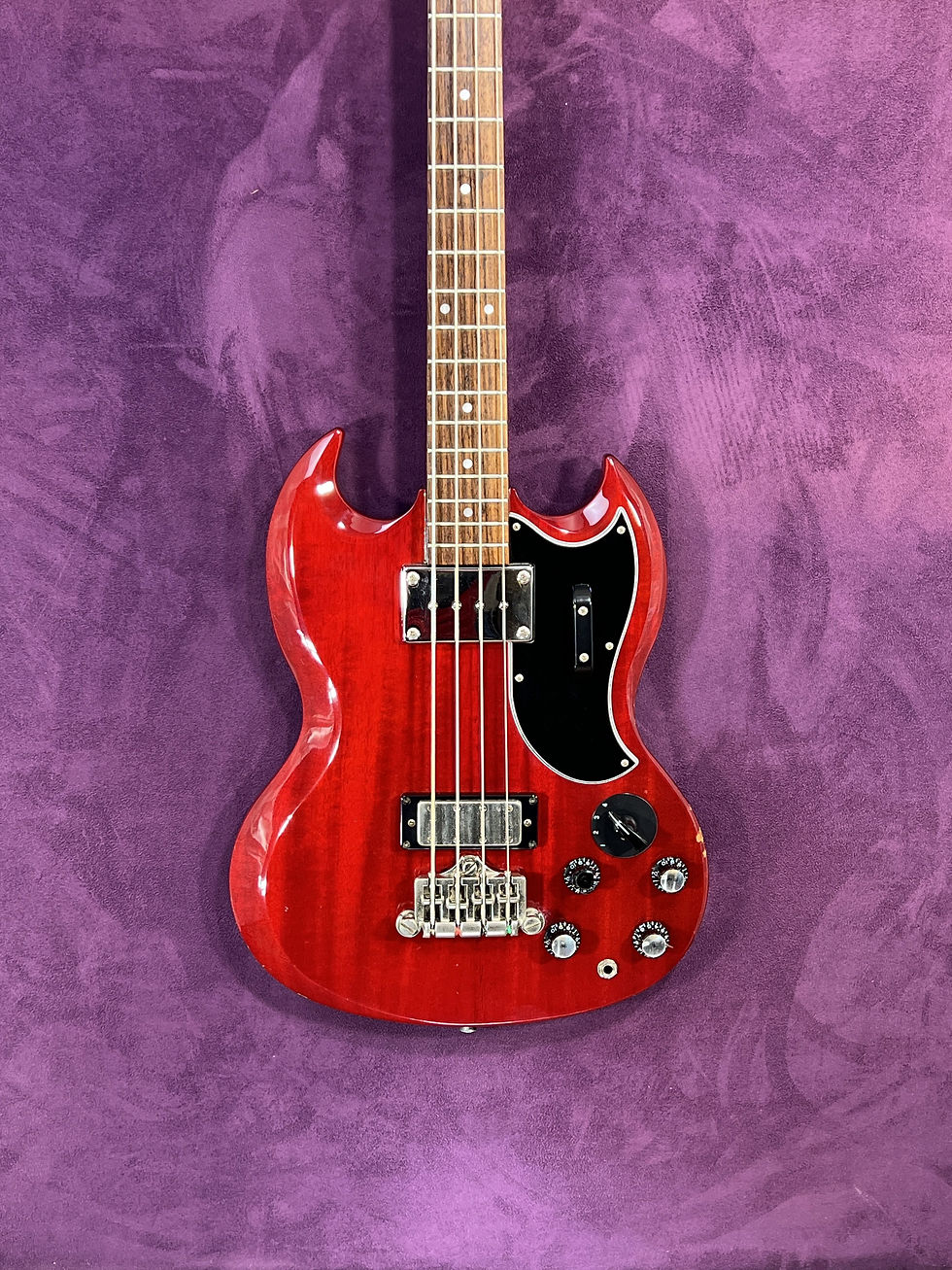 Thumbnail: Orville EB-3 headstock with chipping on horns - 1996 MIJ - Guitar Garage Sydney