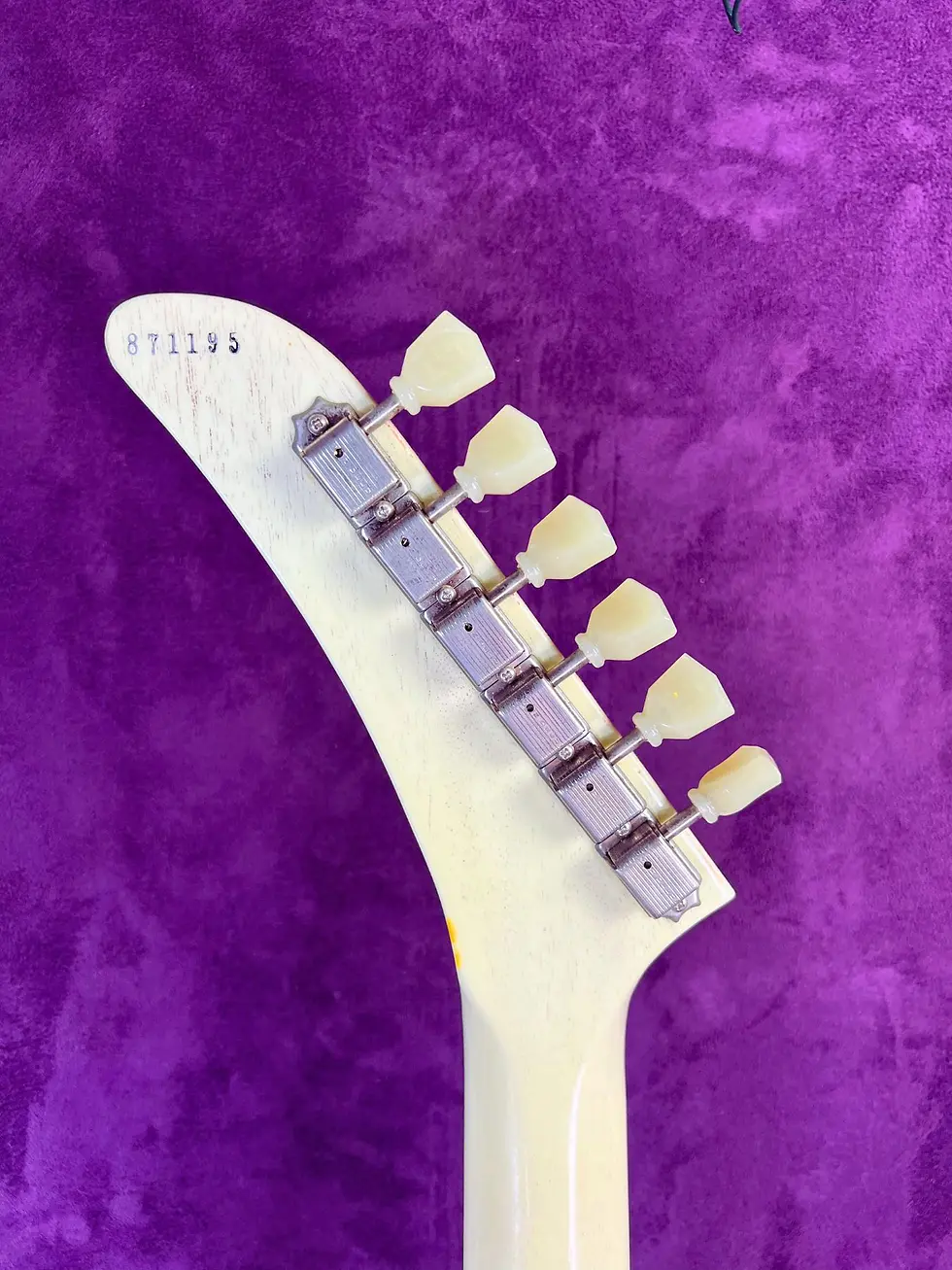 Thumbnail: Gibson Custom Shop Explorer headstock front 2017 '58 reissue with Gibson logo and TV White finish