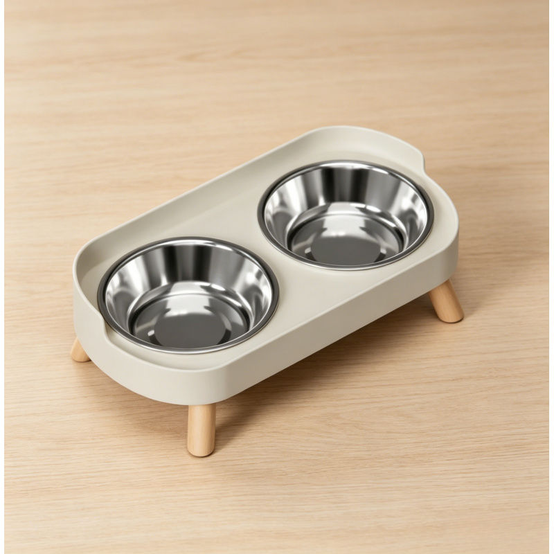 Dopamine Colorful Double Pet Bowl Stainless Steel Large Capacity Food Water Feed