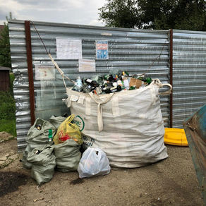 Вывоз собранного стекла.