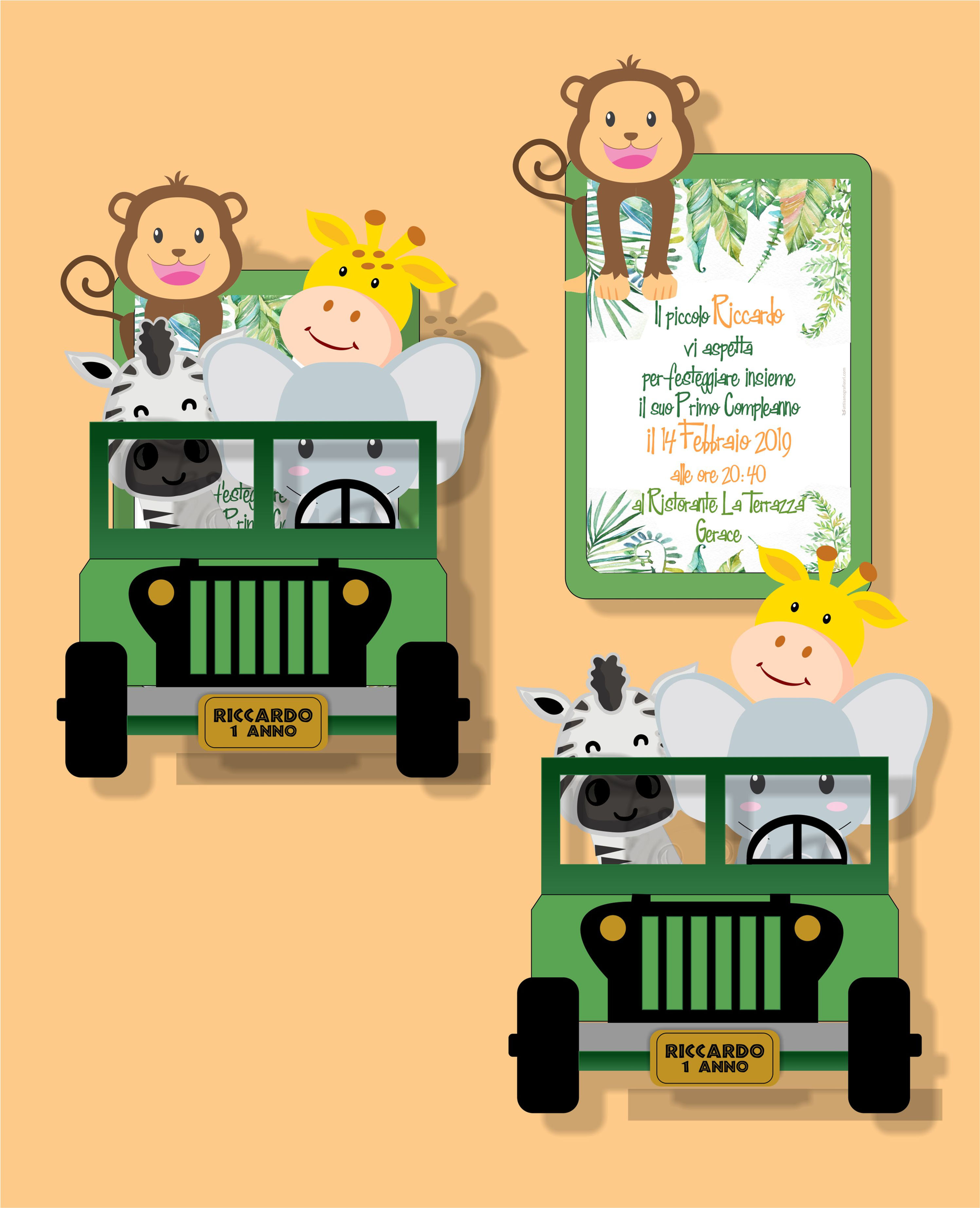 Invito Tema Safari (10 pezzi)