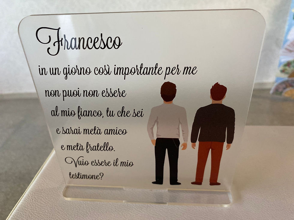 Targhetta Testimone di Nozze